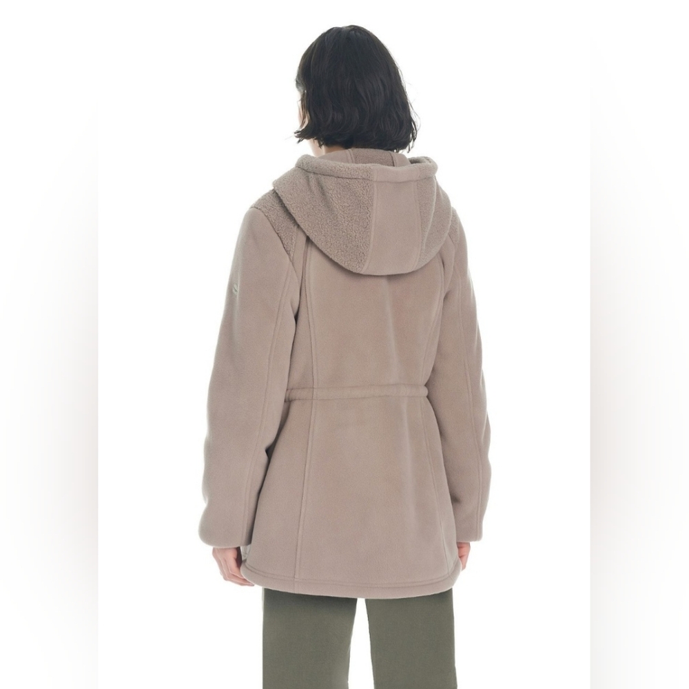 Koolaburra by UGG Cozy Sherpa Jacket Sz XL Truffle Mauve Hooded Zip Up Fleece - Picture 4 of 16